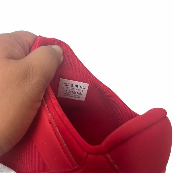 Call It Spring Raisende Fashion Sneakers Red 8 - Picture 7 of 10